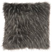 Kussen | vacht | grijs | 51x51x (h)5 cm