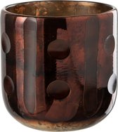 Theelichthouder | glas | bruin | 12x12x (h)12 cm