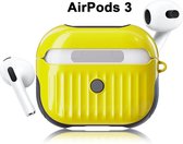 Koffer Case Cover geschikt voor geschikt voor Apple Airpods 3 - Siliconen Geel | Watchbands-shop.nl