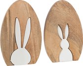 Konijn - Konijn | hout | wit - naturel | 25x16x (h)2.5 cm