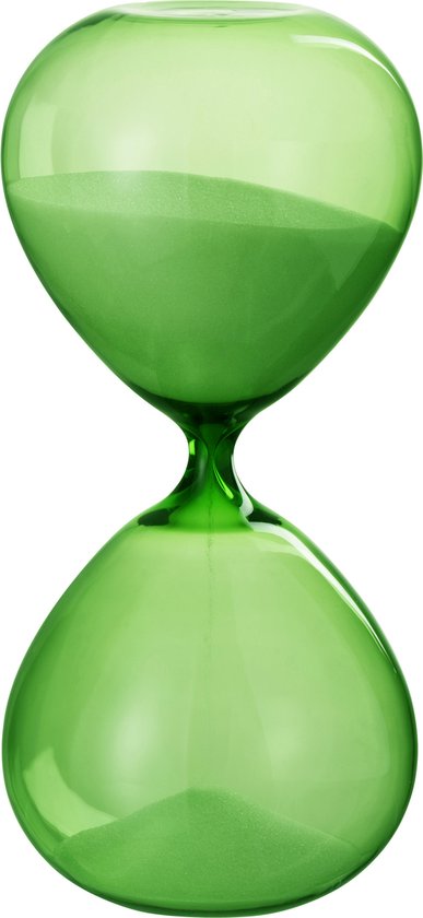 Afbeelding van het spel Zandloper | glas | groen | 14x14x (h)30 cm