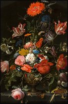 Maison de France - Hout Canvas schilderij met lijst - classic bloemen 8 - inlijsting - 118 × 180 cm