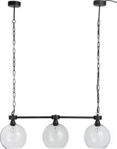 Hanglamp | glas | transparant - zwart | 104.5x25x (h)138 cm