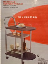serveertrolly marseille - butler trolley - 65 x 36 x 84