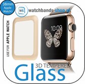 38mm full Cover 3D Tempered Glass Screen Protector For Geschikt voor Apple watch / geschikt voor Apple Watch 1 gold edge