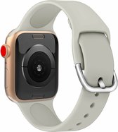 Geschikt voor Apple watch bandje silicone met D sluiting 38mm-40mm grijs large