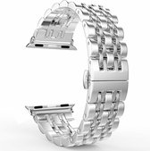 RVS zilver metalen bandje / armband voor de Geschikt voor Apple Watch / geschikt voor Apple Watch 42mm - 44mm met vlindersluiting