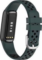 Fitbit Luxe Sport Bandje - Wearablebandje - Siliconen - Donkergroen Met Zwart - 160-220mm