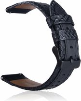 Leren bandje Samsung Gear S3 - Galaxy Watch 46mm SM-R810 zwart