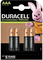 8 Stuks (2 Blisters a 4 st) Duracell AAA Oplaadbare Batterijen - 800 mAh