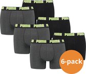 Puma Boxershorts Basic 6-pack Grey Melange / Lemon Combo