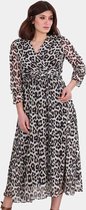 HASVEL- Leopard Chiffon Wrap dress- Maat 42- Overslag jurke