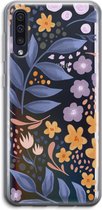 Case Company® - Galaxy A50 hoesje - Flowers with blue leaves - Soft Case / Cover - Bescherming aan alle Kanten - Zijkanten Transparant - Bescherming Over de Schermrand - Back Cover