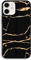 Case Company® - iPhone 12 Pro hoesje - Gouden marmer - 100% Biologisch Afbreekbaar - Duurzaam - Biodegradable Soft Case - Milieuvriendelijke Print op Achterkant - Zwarte Zijkanten - Beschermi