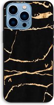 CaseCompany® - iPhone 13 Pro Max hoesje - Gouden marmer - 100% Biologisch Afbreekbaar - Duurzaam - Biodegradable Soft Case - Milieuvriendelijke Print op Achterkant - Zwarte Zijkanten - Besche