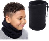 Kinderen hals warmer - Nekwarmer - Zwart - Sjaal - fleece winter - Kinderen - Polar fleece bandana nekwarmer - Gezichtsmasker - Mondkopje - Wintersport - Sport - Maat: One size
