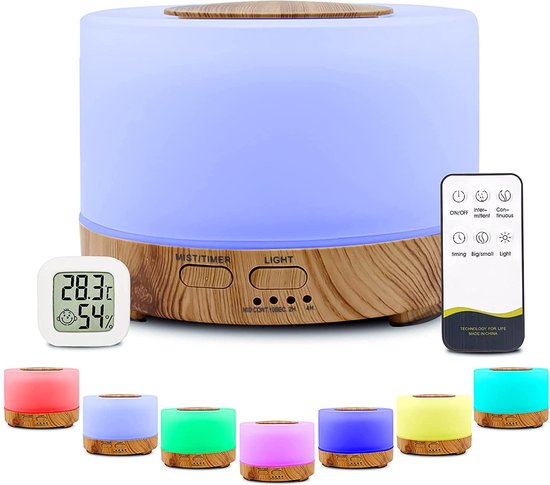 Grundig Aroma Diffuser Luftbefeuchter 300ml - Elektrischer Duftöl Diffuser Mit LED-Licht und Timer - Diffusor Für Ätherische Öle - Ohne Kabel - Weiß