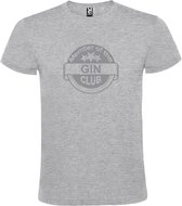 Grijs  T shirt met  " Member of the Gin club "print Zilver size XS