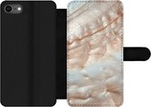 Bookcase Geschikt voor iPhone 7 telefoonhoesje - Mineralen - Natuursteen - Parelmoer - Met vakjes - Wallet case met magneetsluiting