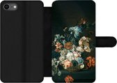 Bookcase Geschikt voor iPhone SE 2020 telefoonhoesje - Stilleven met bloemen - Oude meesters - Kunst - Met vakjes - Wallet case met magneetsluiting