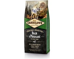 Carnilove Adult granenvrij hondenvoer Eend & Fazant 12kg met 70% vlees!