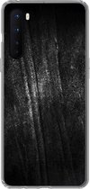 Telefoonhoesje Geschikt voor OnePlus Nord hoesje - Metaal print - Zwart - Glitter - Siliconen Telefoonhoesje Telefoonhoesje