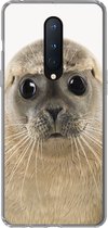 Geschikt voor OnePlus 8 hoesje - Jongens - Zeehond - Kinderen - Meisjes - Dieren - Siliconen Telefoonhoesje