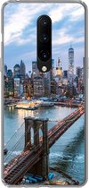 Geschikt voor OnePlus 7 Pro hoesje - New York - Skyline - Brug - Siliconen Telefoonhoesje