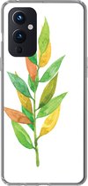 Geschikt voor OnePlus 9 hoesje - Waterverf - Bladeren - Planten - Siliconen Telefoonhoesje