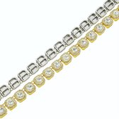 ICYBOY 18K Diamanten Ketting Verguld Zilver [SILVER-PLATED] [ICED OUT] [20 - 50CM] - Tennis Chain Crystal Necklace