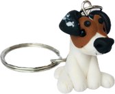 Jack Russel bicolor sleutelhanger - handgemaakt - hond - huisdier - gezelschapsdier