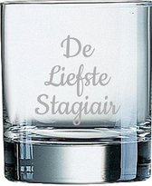 Gegraveerde Whiskeyglas 20cl De Liefste Stagiair