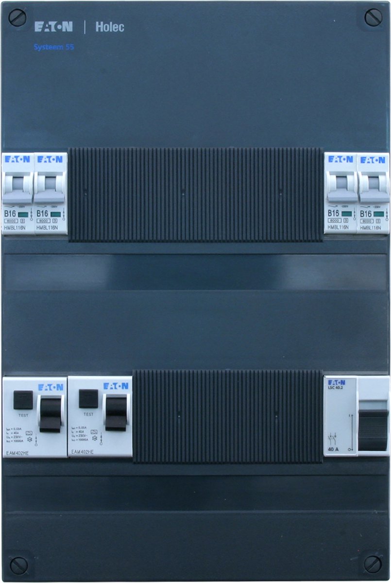 Eaton Holec groepenkast 4 x groep - 2x ALS, 16A, 1-polig + n 220 x 330 mm