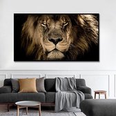 Leeuw XL Poster - Dieren Posters - 100 x 50cm - Wanddecoratie - Kunst