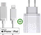 Snellader 20W met Classic White edition USB-C naar Lightning Kabel 1m - Geschikt voor Apple iPhone - iPad - MFi gecertificeerd