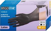Hygostar Latex handschoenen - zwart - poedervrij - maat XL - 100 stuks