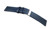 Horlogeband-20mm-echt Leer-blauw- zacht-20 mm