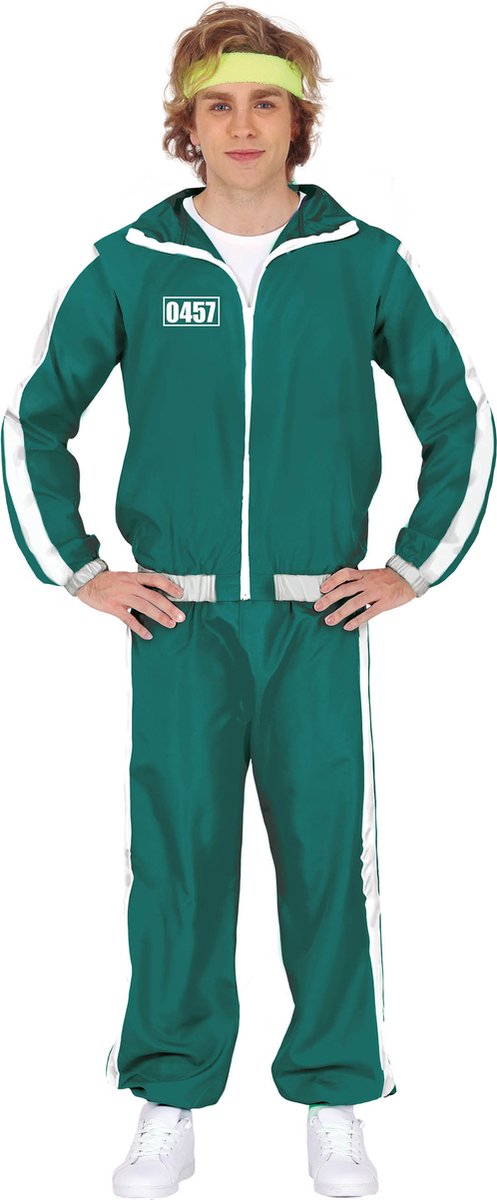 Koreaanse Gamer Pak Deelnemer Groen Retro Trainingspak Volwassen - Man