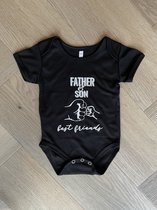 Rompertje baby - jongens - tekst - papa - romper - zwart - wit - maat 62 - newborn kleding - babykleding - baby jongen cadeau