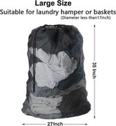 Waszak - Groot - XL - 60 x 90 CM - Zwart - Treksysteem - Trekbandsluiting - Laundry bag - Wasnet wasmachine - Bedrijfskleding - Polyester-Horeca