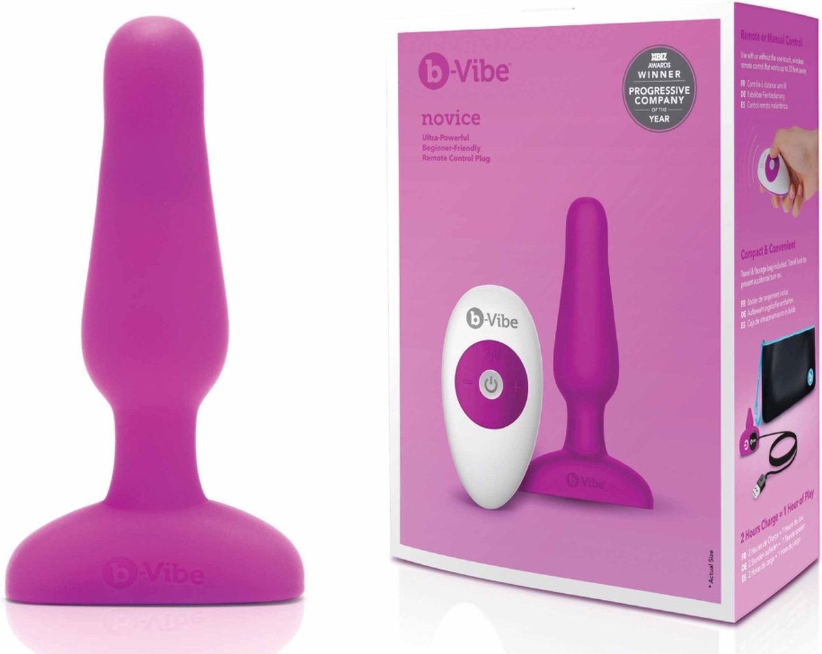 Goedkoopste B-Vibe - Novice Remote Control Plug Fuchsia