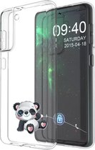 Samsung Galaxy S21 Plus Transparant siliconen hoesje Panda knipoog *LET OP JUISTE MODEL*