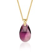 Montebello Ketting Jan DG573H - Swarovski® Druppel - 925 Zilver Verguld - 16mm - 50cm