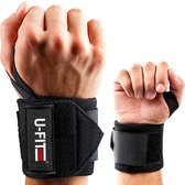 U Fit One® 2 Stuks Wrist wraps - Zwart krachttraining - Polsbrace - Pols wraps - Polssteun - Polsbandage - Wrist support - Polsbeschermer - Lifting straps - Fitness - Crossfit - Bodybuilding - Heavy weight - Powerlifting - gewichtheffen