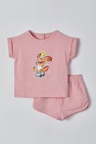 Woody - Meisjes Pyjama - wit-roze gestreept - axolotl - 221-3-PZG-Z/943 - 1m