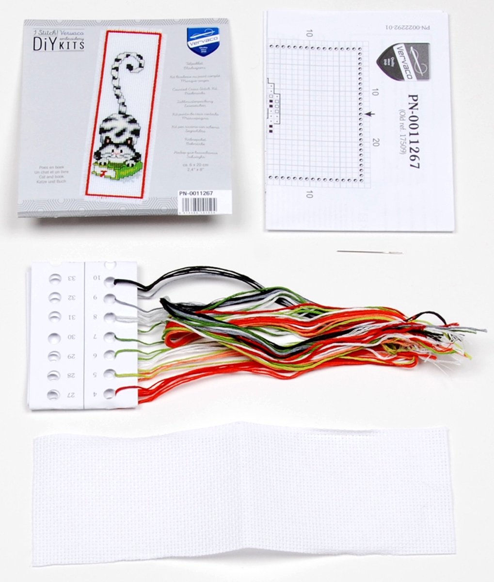 Vervaco - Bladwijzer kit - Poes en boek - PN-0011267 - Borduren - Borduurpakket - Borduurpakket volwassenen - Borduurpakket kind — afbeelding 2