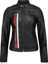 Urban 5884® - Tina - Dames Jas – Lams Leer – Uitneembare Protectie – Motorjas -  Zwart– Maat XS