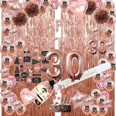 30 jaar verjaardag versiering - 30 Jaar Feest Verjaardag Versiering Set 118-delig  - Happy Birthday Slingers, Ballonnen, Foto props & Caketoppers - Decoratie Man Vrouw - Rose goud&
