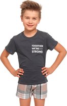 Doctor Nap Katoenen Matching Pyjama Meisjes Jongens Strong Kort Graphite PDU.4437 122/128