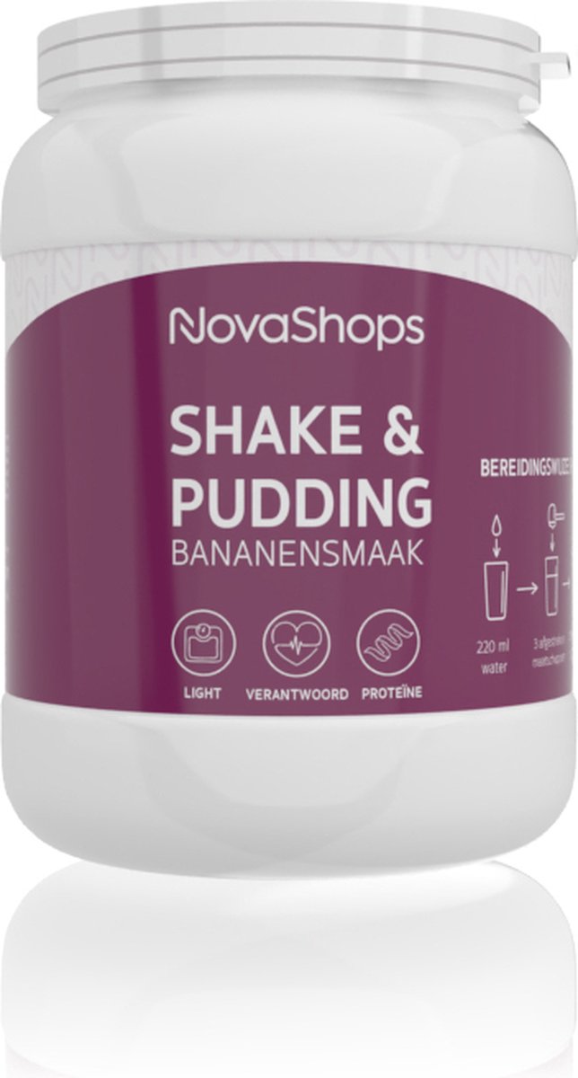 Goedkoopste NovaShops eiwitdieet | Afslank & Proteïne pudding | Bananen Pudding (17 porties